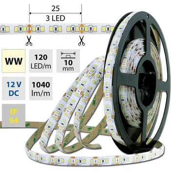 LED páska MCLED Pásek LED SMD2835 WW, 120LED/m, 14W/m, 1040lm/m, IP54, DC 12V, 10mm, 5m ML-121.359.60.0