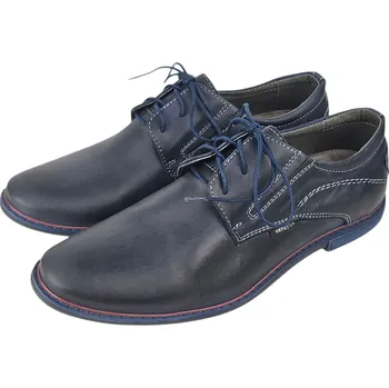 Pánské polobotky D 173 - 48 Společenské pánské zdravotní polobotky, tmavě modré, doprodej 40