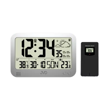 Budík JVD Digitální stříbrné rádiem řízené hodiny (budík) JVD RB3565.2
