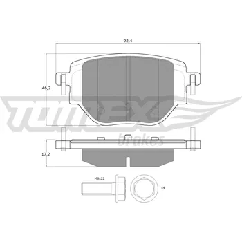 Brzdová destička Sada brzdových destiček, kotoučová brzda TOMEX Brakes TX 19-91