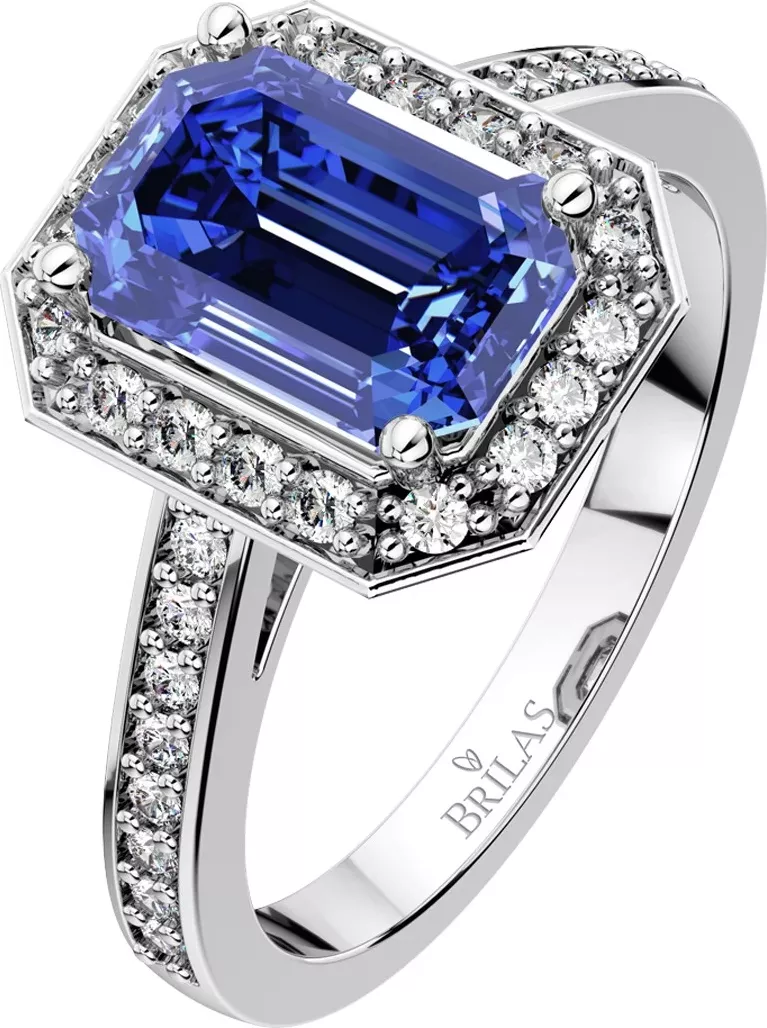 Olivia Tanzanit Briliant - zlatý prsten s tanzanitem a brilianty