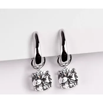 Náušnice Kavon - stříbrné náušnice se zirkonem + 2 přívěsky ZDARMA