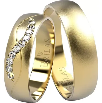 Prsten Perun Gold II - pískované snubní prstýnky ze žlutého zlata