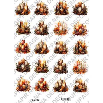 Výtvarný papír Rýžový a soft papír na decoupage - Podzimní výzdoba - KB2312 Materiál: Rýžový papír, Rozměr: A4