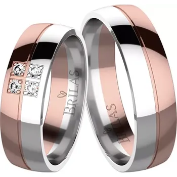 Prsten Anabela Colour RW Briliant - snubní prsteny z červeného a bílého zlata