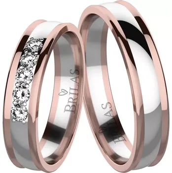 Prsten Nikola Colour RW - snubní prsteny z bílého a červeného zlata