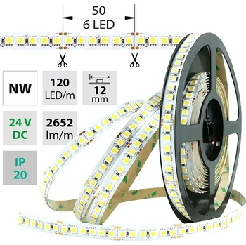 LED páska MCLED Pásek LED SMD5050 NW, 120LED/m, 28,8W/m, 2652lm/m, IP20, DC 24V, 12mm, 5m ML-126.671.60.0
