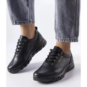 Dámské polobotky Černé kožené tenisky Solea s vyšíváním, 36 i240_207892_2:36