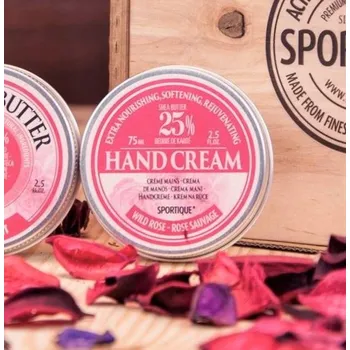 Péče o ruce Sportique KRÉM NA RUCE A NEHTY S 25% BAMBUCKÉHO MÁSLA - DIVOKÁ RŮŽE