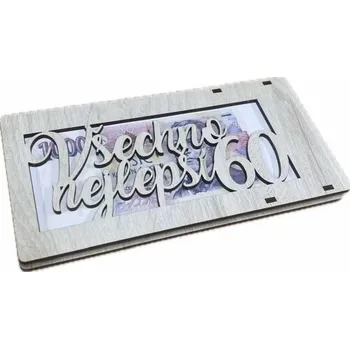 Dárková krabička Dřevěná krabička na peníze bílá 60