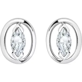 Náušnice Ivica S White Topaz - stříbrné náušnice s bílým topazem