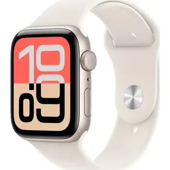 Chytré hodinky Apple Watch SE 3 (2025) GPS 44mm Hvězdně bílé hliníkové tělo - Hvězdně bílý sportovní řemínek S/M (MEHG4MP/A)