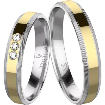 Prsten Tango Colour GW - snubní prsteny ze žlutého a bílého zlata