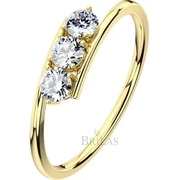 Prsten Leda Gold - krásný zásnubní prsten s kameny ze žlutého zlata