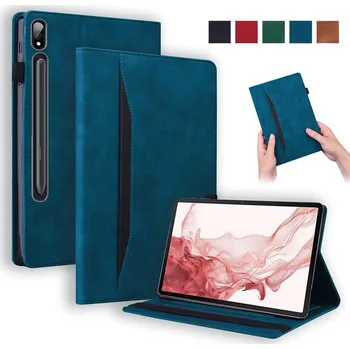 Pouzdro na tablet Speciální Obal Pro Samsung Galaxy Tab S9 / S9+ / S9 Ultra / S10 Plus / S10 Ultra – Kožený Stylový Kryt Barva: Černá, Verze: S9 Ultra/ S10 Ultra