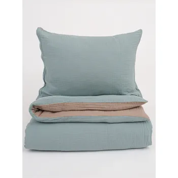 Bytový textil Mušelínové povlečení Alexia Duo – mátová/cappuccino