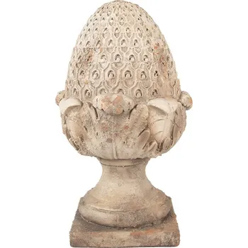 Bytová dekorace Béžová antik dekorace šiška na podstavci - 27*27*45 cm