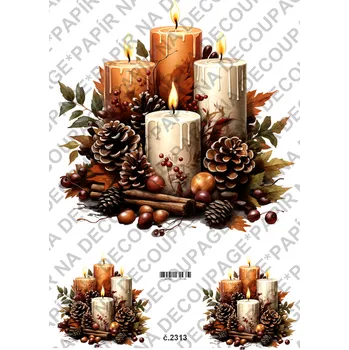 Umělecký papír Rýžový a soft papír na decoupage - Podzimní výzdoba - KB2313 Materiál: Soft, Rozměr: A4