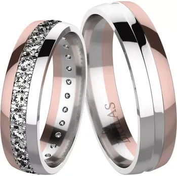 Prsten Rosalia Colour RW - snubní prsteny z bílého a červeného zlata