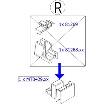 Nábytkové kování Pravá úchytka - náhrada za 81269 a 81268 k TBFS2 a TBFS4 pro Top-Line, černá MT0429.06