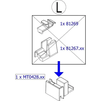 Nábytkové kování Levá úchytka - náhrada za 81269 a 81268 k TBFS2 a TBFS4 pro Top-Line, černá MT0428.06