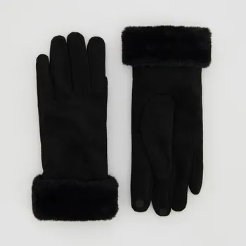 Čepice Reserved - Rukavice s&nbsp;detailem z&nbsp;umělé kožešiny - černý - 505FE-99X - 505FE-99X-M