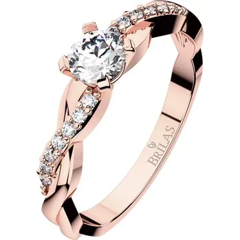 Prsten Luciana R Briliant (3 mm) - zásnubní prsten v červeném zlatě