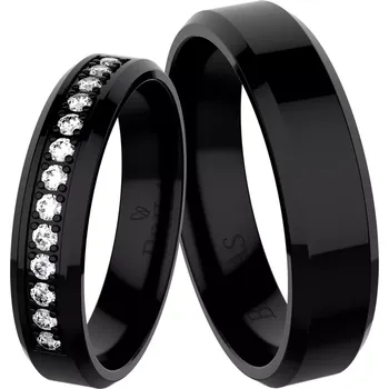 Prsten Katarina Black Steel - snubní prsteny z chirurgické oceli