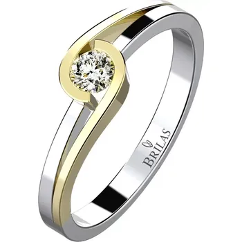 Prsten Selina Colour GW Briliant - prsten z bílého a žlutého zlata