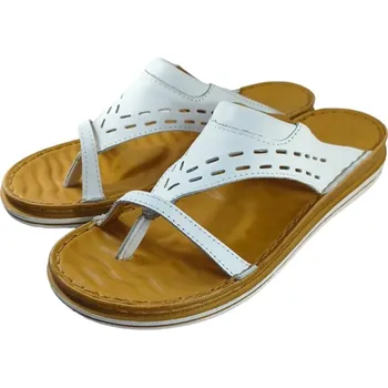 Dámské sandále 4380/IV/P - 10 dámské kožené zdravotní sandály/žabky s podporami kleneb nožních; barva bílá 38