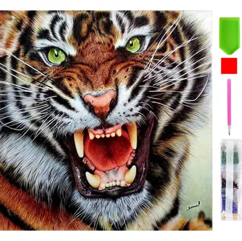 Real Home Diamantové vyšívání - vzor tygra 5D 90