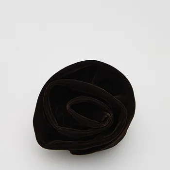 Reserved - Sametová gumička do vlasů - tmavě hnědá - 491FD-89X - 491FD-89X-ONE