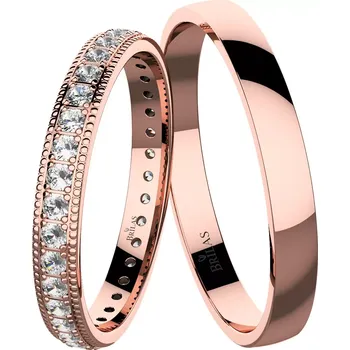 Prsten Luminara Red - snubní prsteny z růžového zlata