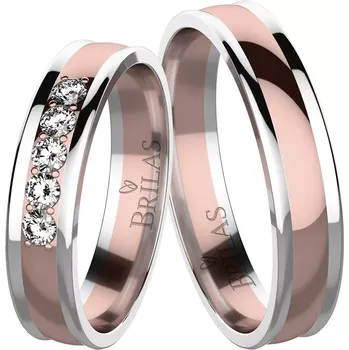 Prsten Nikola Colour WR - snubní prsteny z červeného a bílého zlata