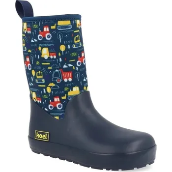 Chlapecké holínky KOEL barefoot dětské holínky – Neopren Tracktor – Modré Velikost: 33