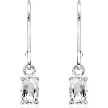 Náušnice Materna S White Topaz - stříbrné náušnice s bílým topazem