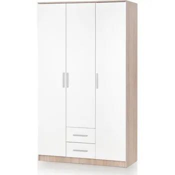 Šatní skříň Skříň RYDER 3D, dub sonoma/bílý lesk +možnost VÝNOSU + PROVĚŘENO zákazníky + vyzvednutí ZDARMA