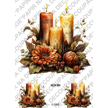 Umělecký papír Rýžový a soft papír na decoupage - Podzimní výzdoba - KB2302 Materiál: Soft, Rozměr: A4