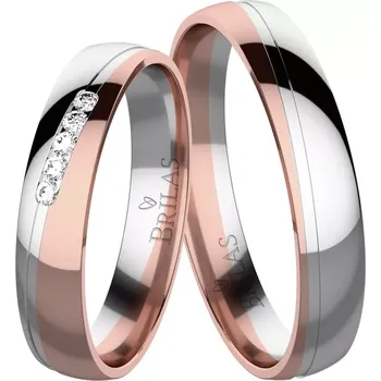 Prsten Evelyn Colour RW - lesklé snubáky z bílého a červeného zlata