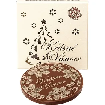 Čokoláda Čokoládovna Troubelice Čokoládové kolečko "Krásné Vánoce" 18 g Varianta: hořká 75%