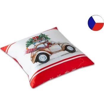 Povlak na dekorativní polštářek Vánoční povlak na polštář 40x40 GOLA Sněhová jízda červená