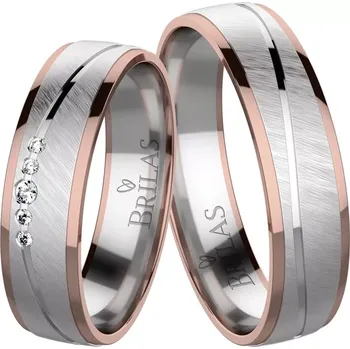 Prsten Lisa Colour RW - snubní prsteny z bílého a červeného zlata