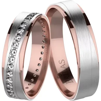 Prsten Xali Colour RW - půvabné snubní prstýnky z červeného a bílého zlata