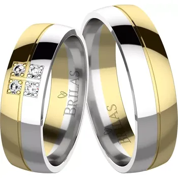 Prsten Anabela Colour GW Briliant - snubní prsteny z bílého a žlutého zlata