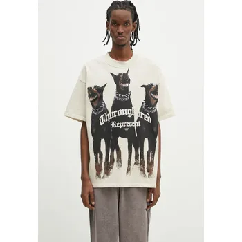 Pánské tričko Bavlněné tričko Represent Thoroughbred béžová barva, s potiskem, MLM41135.002, L, 12X