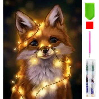 kreativní sada Real Home Diamantové Vyšívání - Liška 5D 11