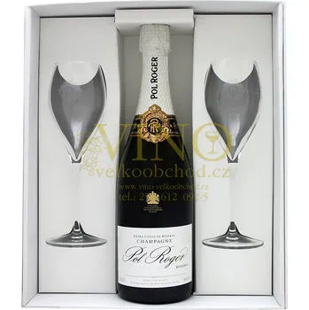 Champagne Pol Roger Brut Réserve 0,75 l in giftbox se 2 skleničkami