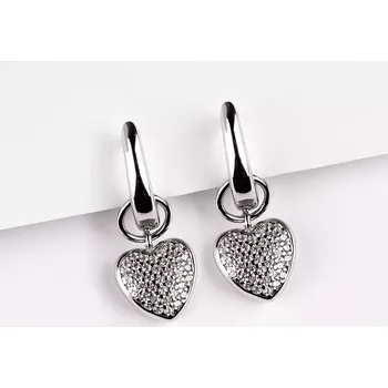 Náušnice Lona - stříbrné náušnice se srdíčky + 2 přívěsky ZDARMA