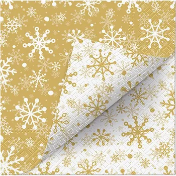 Paw Ubrousky PAW Dekor L (20ks) Snowflakes Gold DD 590049
