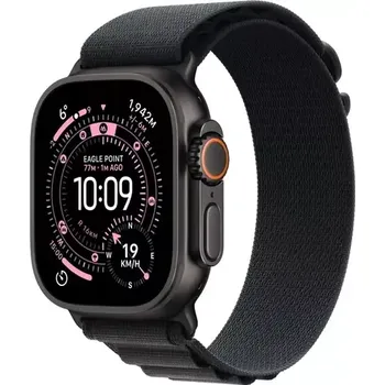 Chytré hodinky Apple Watch Ultra 3 (2025) GPS+Cellular 49mm Černé titanové tělo - Černý alpský tah (L) (MF0X4QC/A)